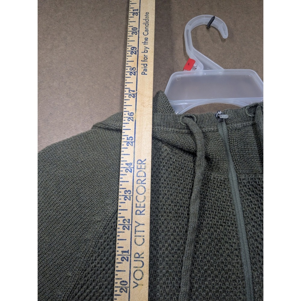 LL Bean Womens Olive Green Quarter Zip Hooded Sweater Thermolite 505129 Small - Picture 7 of 8
